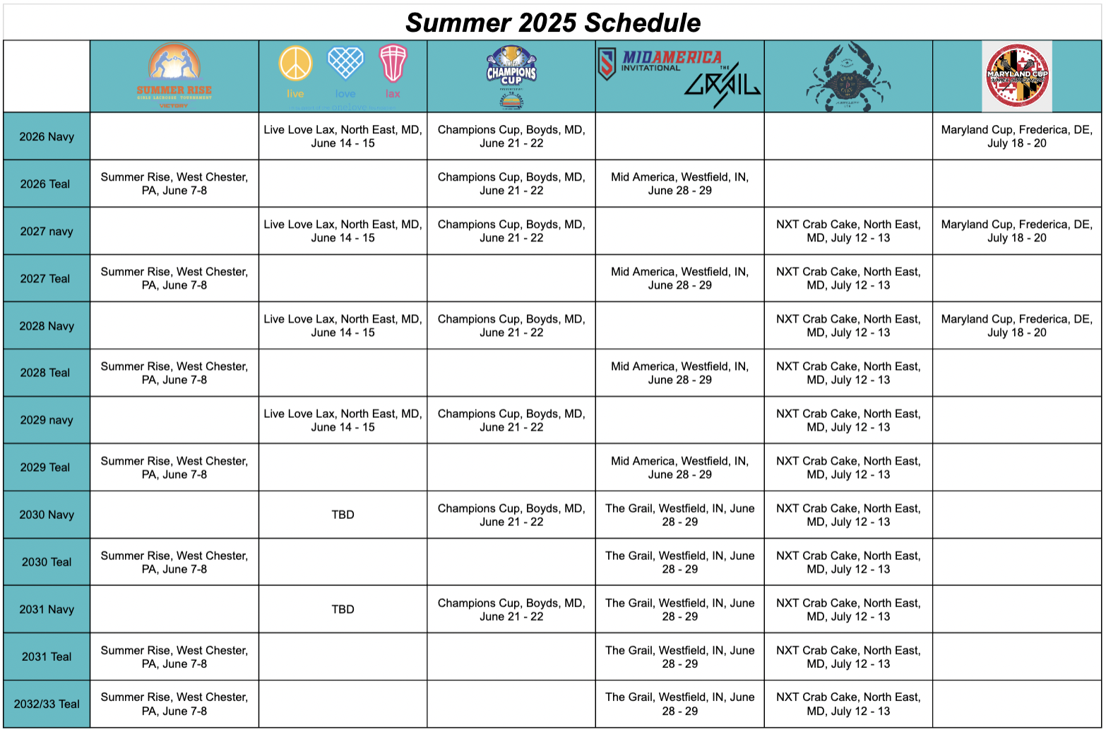 2025 MAXIM Summer Schedule